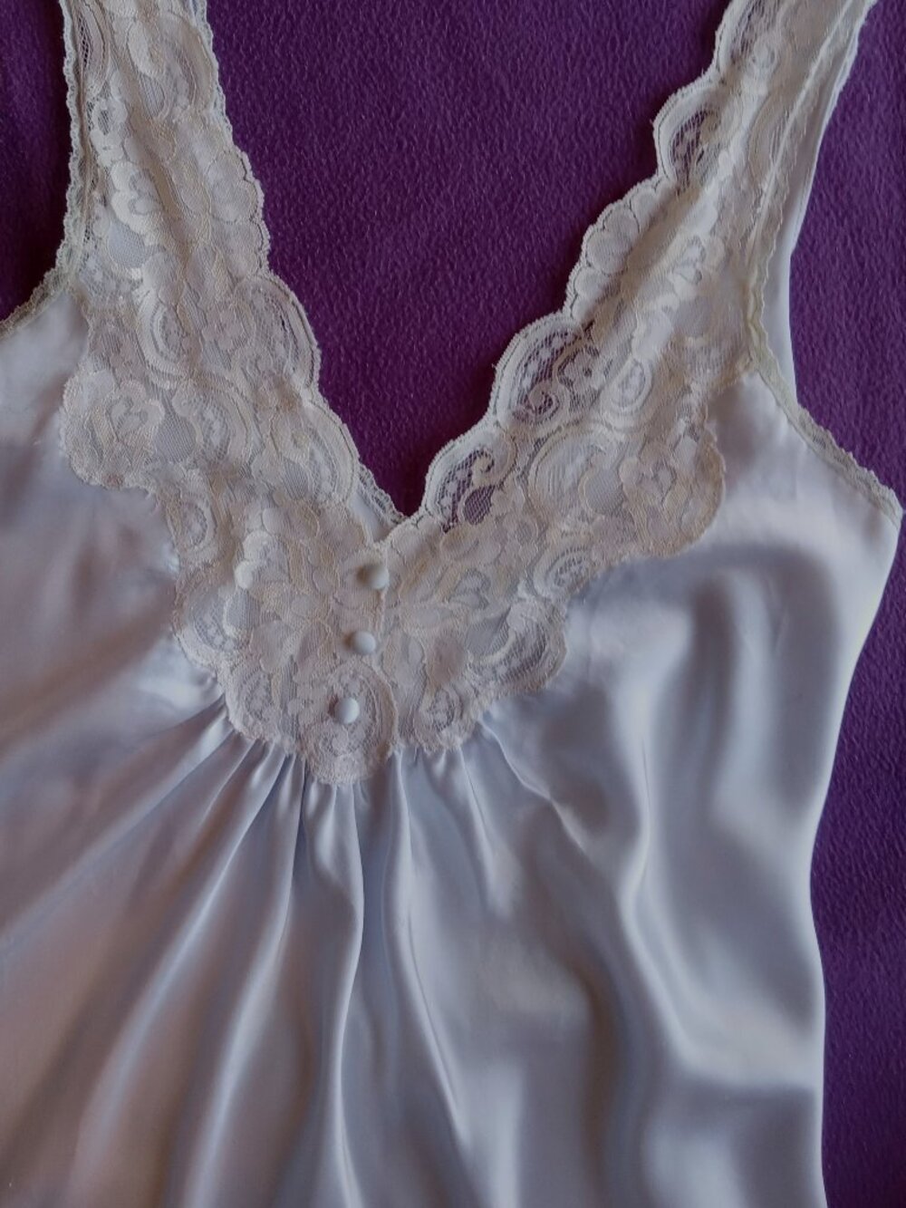 Satiny Full-Length Gown with Gorgeous Lace
